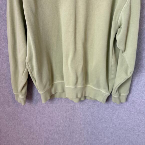 Tommy Bahama Sweatshirt Size M Green Relax Quarter Zip Rib Knit Pullover Beach - Picture 6 of 11